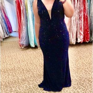 Jovani navy blue prom dress